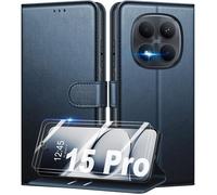 TECHTA Coque Portefeuille pour Xiaomi Redmi Note 15 Pro 4G(PAS POUR 5G) avec 2 Verres Trempés Étui Cuir PU Rose