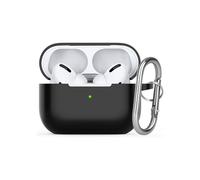 TECHTA Coque pour AirPods Pro 2 2ème Génération(2022) en Silicone, Protection avec Corde, étui Antichoc, Protection Complète - Noir