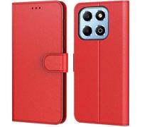 TECHTA Coque pour Honor 200 Lite 5G, Etui Protection Housse Premium en Cuir PU,Pochette Fermeture Magnétique, (Rouge)