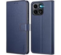 TECHTA Coque pour Honor 400 Smart, Housse en Cuir PU Portefeuille, Pochette Fermeture Magnétique, Bleu