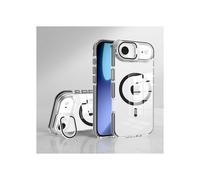 TECHTA Coque pour iPhone 17 Air, Transparente et magnétique, avec béquille pour Objectif d'appareil Photo, Double Couche -Noir