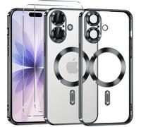 TECHTA Coque pour iPhone 17 Compatible avec MagSafe [Protection Intégrée pour Lentille] [Coque de Protection]-Noir