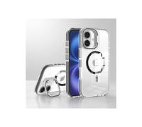 TECHTA Coque pour iPhone 17, Transparente et magnétique, avec béquille pour Objectif d'appareil Photo, Double Couche Antichoc -Noir