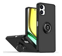 TECHTA Coque pour Samsung Galaxy A06 - Étui Antichoc Mat avec Anneau de Support 360°, Protection Caméra & Écran - Noir