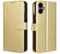 TECHTA Coque pour Samsung Galaxy A06 Portefeuille Cuir PU Housse de Protection et Rabat avec Fente Carte Étui - Doré