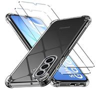 TECHTA Coque pour Samsung Galaxy A17 4G/5G + 2 Verre Trempé Protection écran, Bumper avec Coins Renforcés, (Transparent)