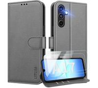 TECHTA Coque pour Samsung Galaxy A17 5G/4G Etui Portefeuille Pochette Cuir avec 2 Verre Trempé Protection Écran Porte Carte Rabat