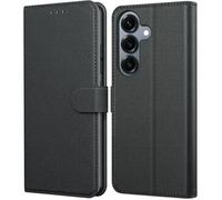TECHTA Coque pour Samsung Galaxy S25 FE, Etui Protection Housse Premium en Cuir PU Portefeuille,Pochette Fermeture Magnétique, Noir