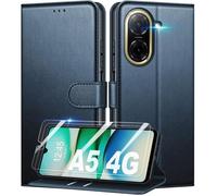 TECHTA Coque pour Xiaomi Redmi A5 4G (Pas pour 5G) + 2 Pièces Verre Trempé, Étui de Portefeuille Etui à Rabat - Bleu