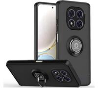 TECHTA Coque pour Xiaomi Redmi Note 14 Pro 5G / POCO X7 5G avec Rotatif Bague Anneau Support, Double Couche Housse. Noir
