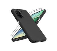 TECHTA Coque Protection avec 2 Verre Compatible avec Redmi A5 4G Coque Souple Noir, Antichoc Silicone Étui Film Protecteur