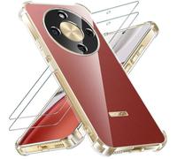 TECHTA Coque Transparente en TPU pour Honor Magic 8 Lite 5G avec 2 Verres Trempés Protection Caméra Étui Antichoc