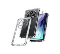 TECHTA - Coque Transparente pour Xiaomi Redmi 14C avec 2 Verres Trempés, Étui Silicone TPU Souple Antichoc