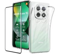 TECHTA Coque Transparente pour Xiaomi Redmi Note 15 4G 5G et Poco M8 5G avec Verre Trempé TPU Souple Antichoc
