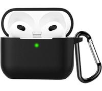 TECHTA Étui de protection compatible avec Airpods 3, anti-chocs, souple, anti-traces de doigts,(noir)