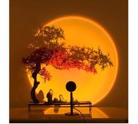 TECHTA Sunset Lamp, Couleurs Lampe Coucher de Soleil, Port USB Projection Light, Lumière Ambiance ,Selfie, Fêtes et la Décoration