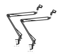 Techtest Lot de 2 supports de microphone à condensateur, support de microphone pour enregistrement de microphone à suspension avec bras en ciseaux pour chanter