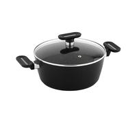 Techwood Casserole/Faitout 28cm en Aluminium Forgé avec Revêtement Marbré Anti-adhérent - Polyvalente pour Induction et Plus
