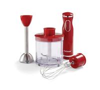 Techwood TMS-9605 Mixeur Plongeant 3-en-1/600 W, 500 ml, Rouge