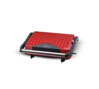 Techwood TPG-755 - Panini Grill Rouge 750 W avec pieds anti dérapant, Plaque grill anti-adhésive