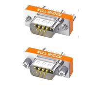 TECHZOCO Adaptateur DB9 Null Modem Mâle à Mâle, Coupleur DB9 Null Modem, Adaptateur de Changeur de Genre DB9 Null Modem, Connecteur Série Mâle à Mâle, Pin-out de Type Croisé Mâle à Mâle