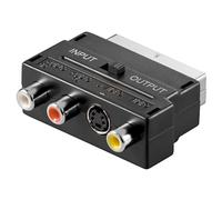 TECHZOCO Adaptateur SCART AV commutable, convertisseur SCART vers 3xRCA (2 audio + 1 vidéo) et S-vidéo, entrée/sortie sélectionnable