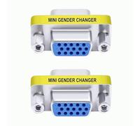 TECHZOCO Adaptateur VGA femelle vers femelle, coupleur SVGA, adaptateur de changeur de genre HDB15, connecteur VGA femelle vers femelle, Plug 15 broches VGA femelle, HD 15 broches, femelle vers