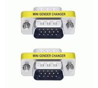 TECHZOCO Adaptateur VGA mâle vers mâle, coupleur SVGA, adaptateur de changeur de genre HDB15, connecteur VGA mâle à mâle, Plug 15 broches VGA mâle à mâle, HD 15 broches, mâle vers mâle