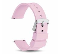 TECHZOCO Bracelet de montre en silicone, bracelet de montre de sport, bracelet de montre universel, bracelet de montre en silicone, libération rapide, Rose (Hebilla Silver), 18 mm, Bande