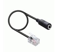 TECHZOCO Câble adaptateur téléphone RJ9 mâle vers jack 3,5 mm femelle, adaptateur de casque microphone pour téléphone, 1 x TRS Jack 3,5 mm casque + 1 x TRS Jack 3,5 mm microphone, RJ9 4P4C