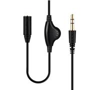TECHZOCO Câble audio rallonge contrôle volume Jack audio stéréo avec régulateur 3,5 mm mâle à femelle Câble casque, compatible avec haut-parleurs, écouteurs, téléphone portable, tablette, MP3, 1 mètre
