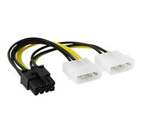 TECHZOCO Câble d'alimentation 4 broches mâle Molex vers 8 broches PCI Express, câble d'alimentation vers carte graphique, compatible avec carte graphique NVIDIA, GeForce, Gigabyte, Zafiro, 8 broches,