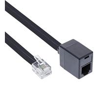 TECHZOCO Câble d'extension téléphonique RJ11, rallonge câble téléphonique modulaire 6P4C, câble Western RJ11, rallonge téléphone fax modem routeur DSL VDSL RNIS Internet, 6P4C, noir, 6 mètres