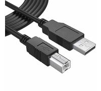 TECHZOCO Câble d'imprimante USB 2.0 type A vers type B, compatible avec HP, Epson, Canon, Brother, Lexmark, disque dur, photographie, noir, 1,80 m