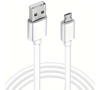 TECHZOCO Câble micro USB synchronisation et charge, câble USB Android, transfert de données 480 Mbit/s, compatible avec Samsung, HTC, Sony, Motorola, LG, Nokia, Kindle, PS4, Xbox One, blanc, 3 mètres