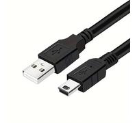 TECHZOCO Câble mini USB synchronisation et charge, câble USB 5 broches, transfert jusqu'à 480 Mbit/s, compatible avec microphone Blue Yeti, PS3, Wii U Pro, HDD externe, appareils photo, MP3, noir, 5