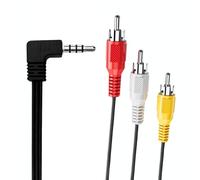TECHZOCO Câble vidéo AV Jack 3,5 mâle vers RCA mâle, câble adaptateur TRRS vers 3 RCA pour TV, câble vidéo AV, compatible avec Sony, TCL TV, 1,50 m