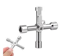 TECHZOCO Clé multifonctionnelle à 4 pointes ompteur d'eau armoire électrique ascenseur ompteur gaz armoire électrique, clé pour valves, clé multifonctionnelle
