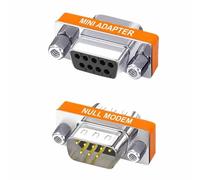 TECHZOCO Coupleur DB9 Null femelle vers mâle, adaptateur série, broche de type croisé