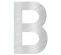 TECHZOCO Lettre B maison Lettre B pour porte de sol, Lettre B pour boîte aux lettres, lettre B ou mur, Lettre B pour maison, en acier inoxydable 304, 75 mm de haut x 47 mm de large, couleur argentée