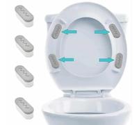 TECHZOCO Lot de 4 amortisseurs autocollants pour abattant de toilette, coussin de siège de toilette adhésif, pare-chocs de siège de toilette, pare-chocs de bidet, adhésif