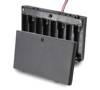 TECHZOCO Porte-piles avec interrupteur on/off, support de batterie AA, boîtier de batterie, porte-piles, câble de 200 mm, tension totale : 12 V (1,5 V par pile), convient pour 8 piles LR6 AA (FR6,