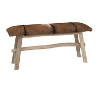 Teck Banc Cuir de Chèvre Mobilier de Jardin Meuble de Parc Banquette vidaXL
