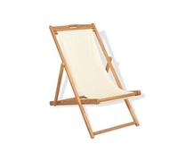 vidaXL Teck Chaise de Terrasse Couleur Crème Chaise de Balcon Meuble de Jardin Crème G