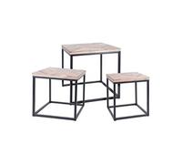 Teck Ensemble de Tables d'Appoint 3 pcs Gigogne Table Basse