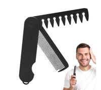 Teck Peigne - Peigne pliable avec dents larges et fines | Peigne de moustache de poche compacte pour la barbe qui tombe pour les hommes pour les soins quotidiens de la barbe et de la fourrure animale