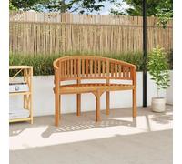 Teck Solide Banc de Jardin en Forme de Banane 120 cm Patio Extérieur vidaXL