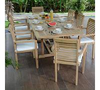 Teck'Attitude Salon de Jardin en Teck Massif Kingston, 8 Places