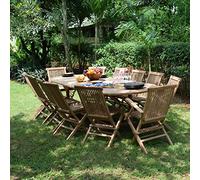 Teck'Attitude Salon de Jardin en Teck Massif Miami, 12 Places
