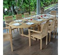 Teck'Attitude Salon de Jardin en Teck Massif Venise, 10 Places